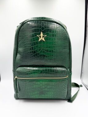 Jeffree Star Dark Green Croc-Embossed Backpack with Gold Star